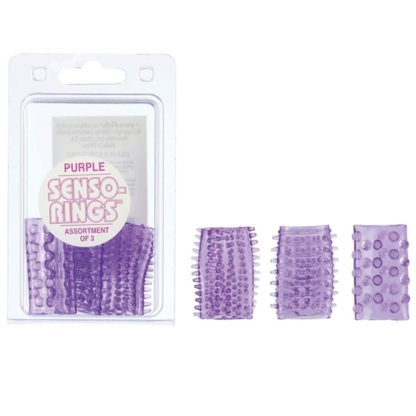 Senso Rings - Purple, For Use on Penis or Vibrator, 3 pc, California Exotic Novelties