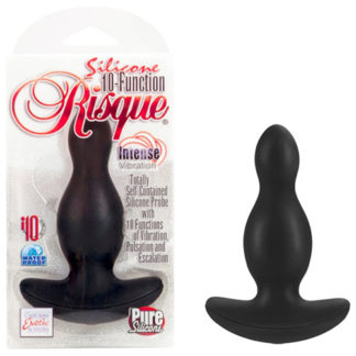 Silicone 10-Function Risque, Vibrating Anal Plug, Black, California Exotic Novelties