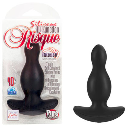 Silicone 10-Function Risque, Vibrating Anal Plug, Black, California Exotic Novelties