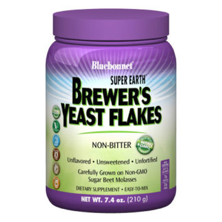 Super Earth Brewer's Yeast Flakes, Non-Bitter, 7.4 oz (210 g), Bluebonnet Nutrition