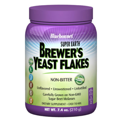 Super Earth Brewer's Yeast Flakes, Non-Bitter, 7.4 oz (210 g), Bluebonnet Nutrition