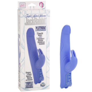 Triple Motor Silicone Jack Rabbit Vibrator, Blue, California Exotic Novelties