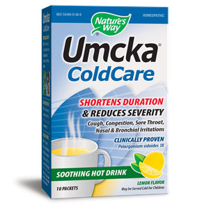 Umcka ColdCare Soothing Hot Drink - Lemon, 10 Packets, Nature's Way