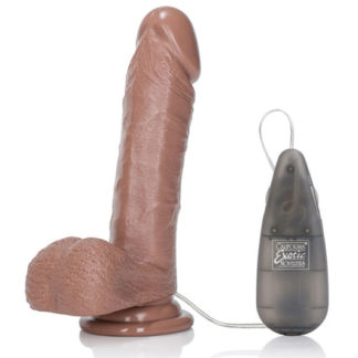 Vibrating Emperor Dong 6 Inch Vibrator with Suction Cup - Brown, California Exotic Novelties