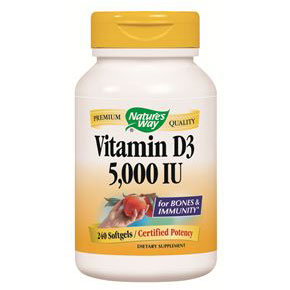Vitamin D-3 5000 IU, 240 Softgels, Nature's Way