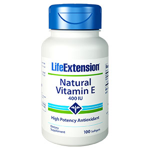Natural Vitamin E 400 IU, 100 Softgels, Life Extension