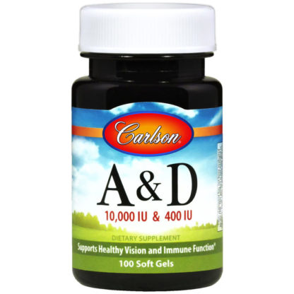 Vitamins A & D 10,000 + 400 IU 100 softgels, Carlson Labs
