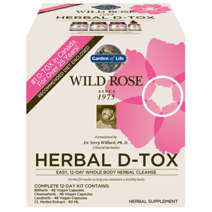 Wild Rose Herbal D-Tox Kit (12 Day), 4-Piece Kit, Garden of Life